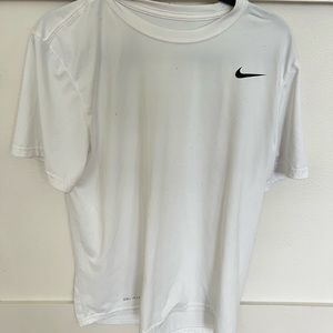 white nike dry fit shirt. worn a few times